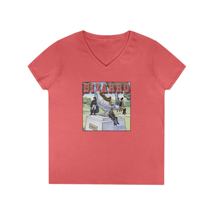 Bizarro Ladies' “Pigeon of Liberty” V-Neck T-Shirt