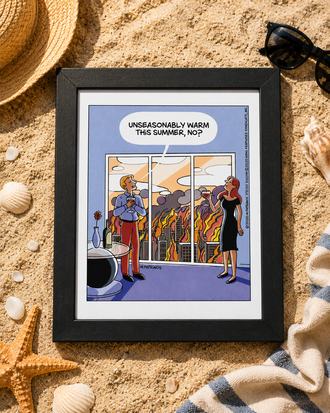 Six Chix "Unseasonably Warm" Framed Print by Maritsa Patrinos