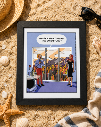 Six Chix "Unseasonably Warm" Framed Print by Maritsa Patrinos