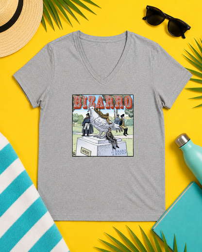 Bizarro Ladies' “Pigeon of Liberty” V-Neck T-Shirt