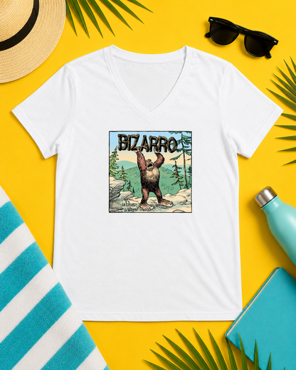 Bizarro Ladies' “Bigfoot Nature” V-Neck T-Shirt