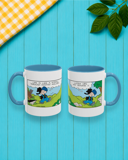 Barney Google and Snuffy Smith Hootin' Holler Blue Accent Coffee Mug