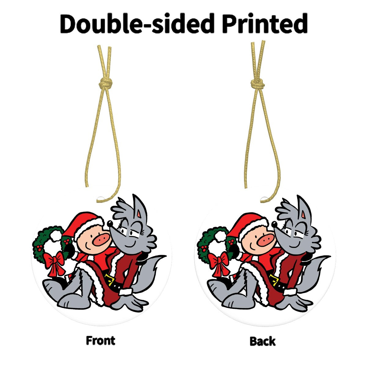 Suburban Fairytales "Huffin' Around the Mistletoe" Ceramic Ornament