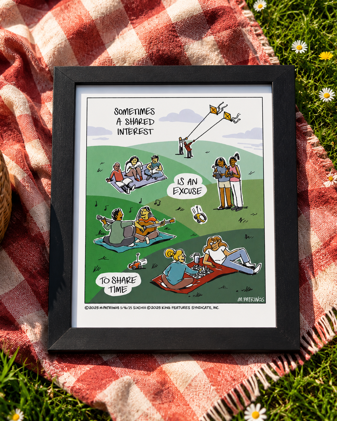 Six Chix "Shared Time" Framed Print by Maritsa Patrinos
