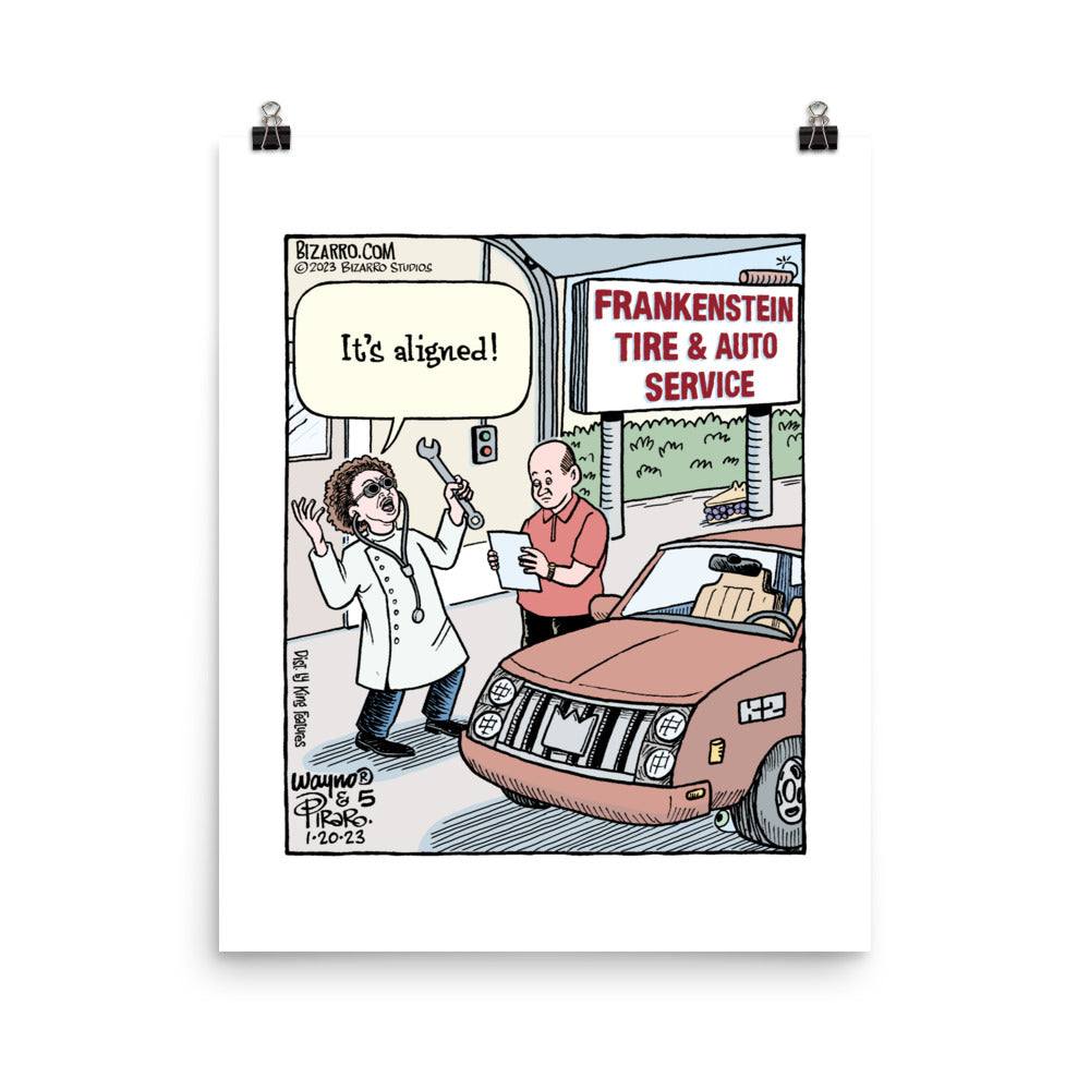 Bizarro “Frankenstein Tire & Auto” Poster