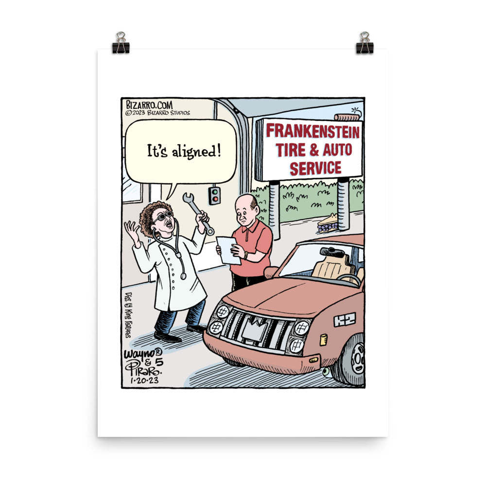 Bizarro “Frankenstein Tire & Auto” Poster