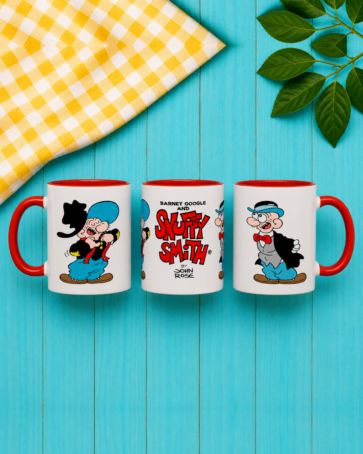 Barney Google and Snuffy Smith Red Accent Coffee Mug