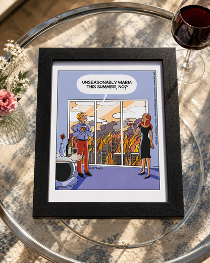 Six Chix "Unseasonably Warm" Framed Print by Maritsa Patrinos