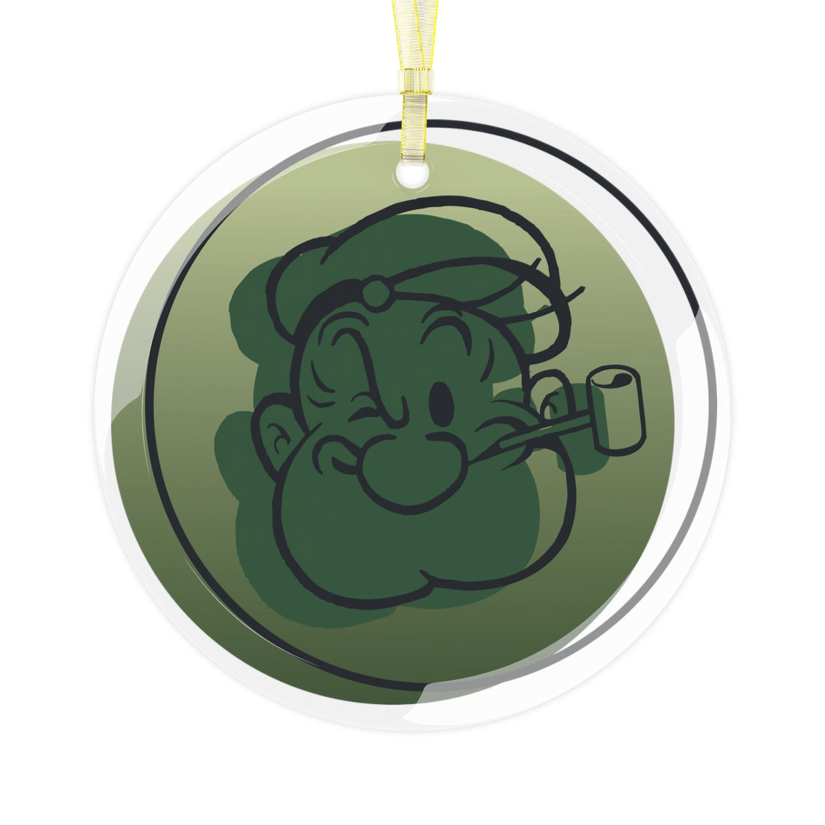 Popeye Glass Ornament Green