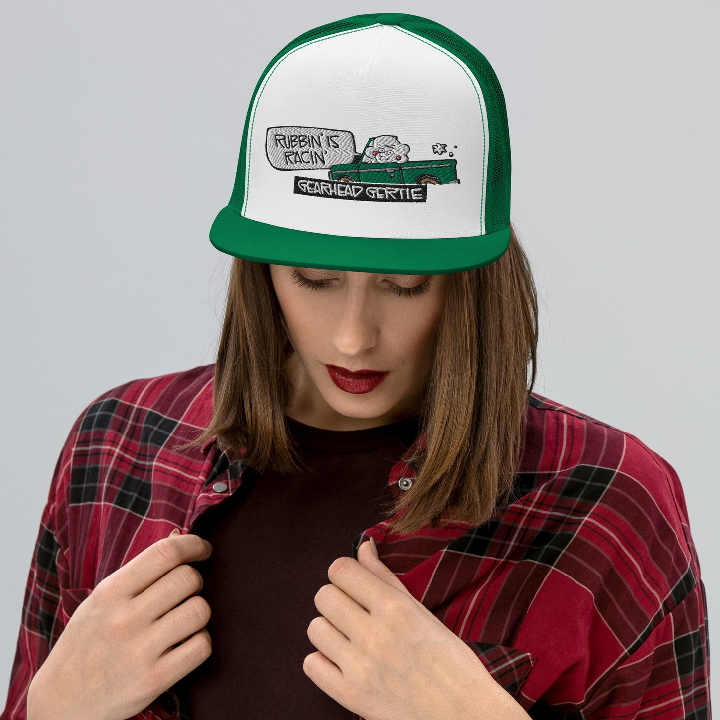 GEARHEAD GERTIE Racin' Green Trucker Hat