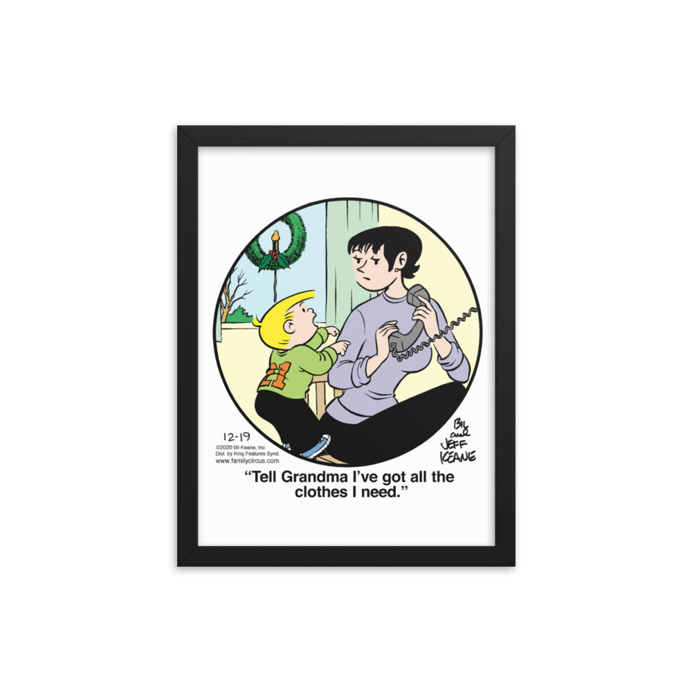 Family Circus “All the Clothes I Need” Framed Print