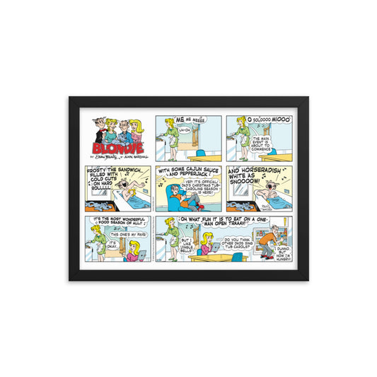 Blondie “Dagwood’s Christmas Sub-Carol” Framed Comic Strip Print