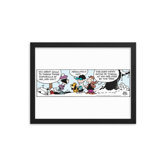 Tiger “Snowball Ambush” Framed Print