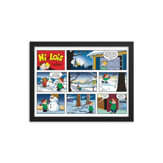 Hi and Lois “Snowman Night” Framed Print