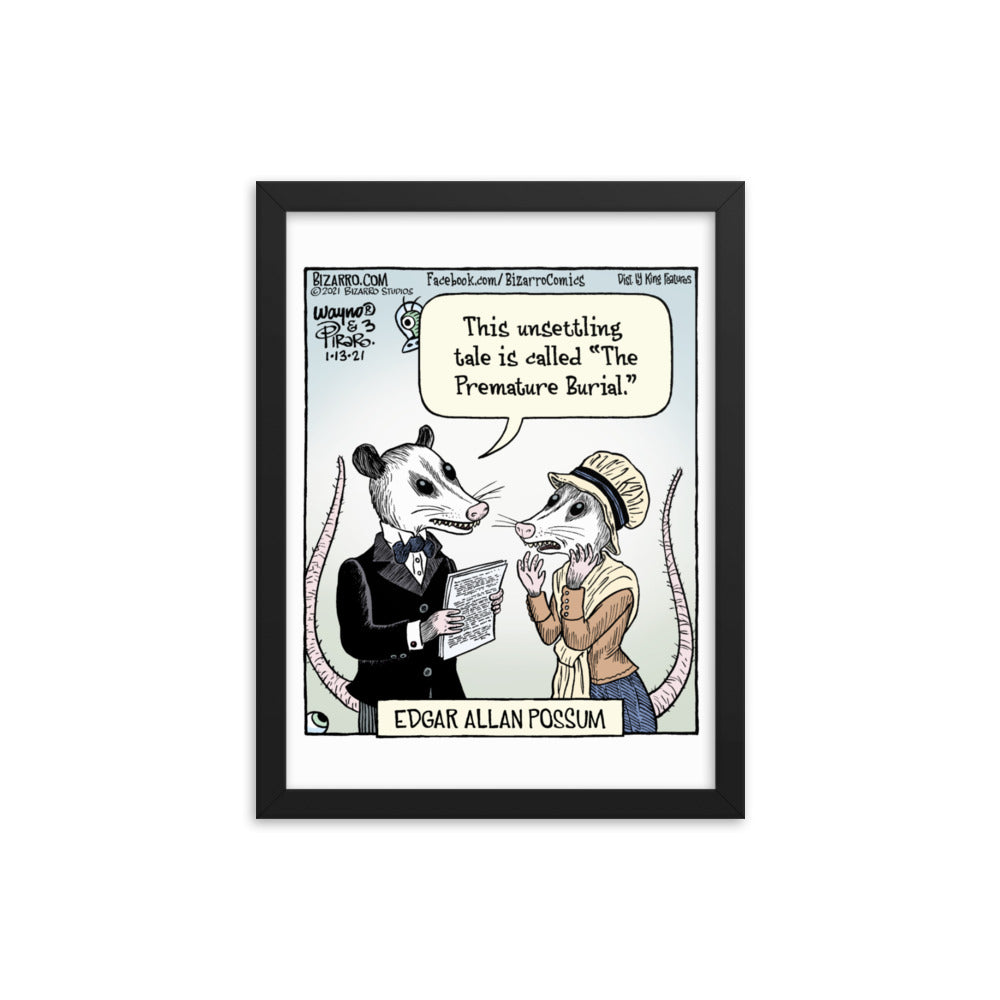 Bizarro “Edgar Allan Possum” Framed Print