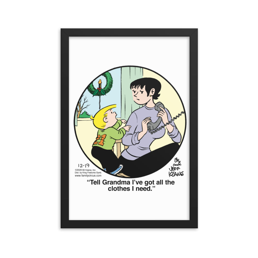 Family Circus “All the Clothes I Need” Framed Print