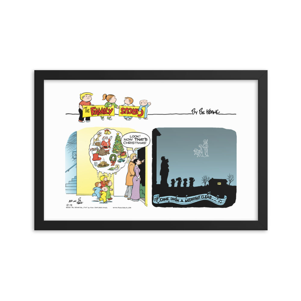 Family Circus “It Came Upon a Midnight Clear” Framed Print