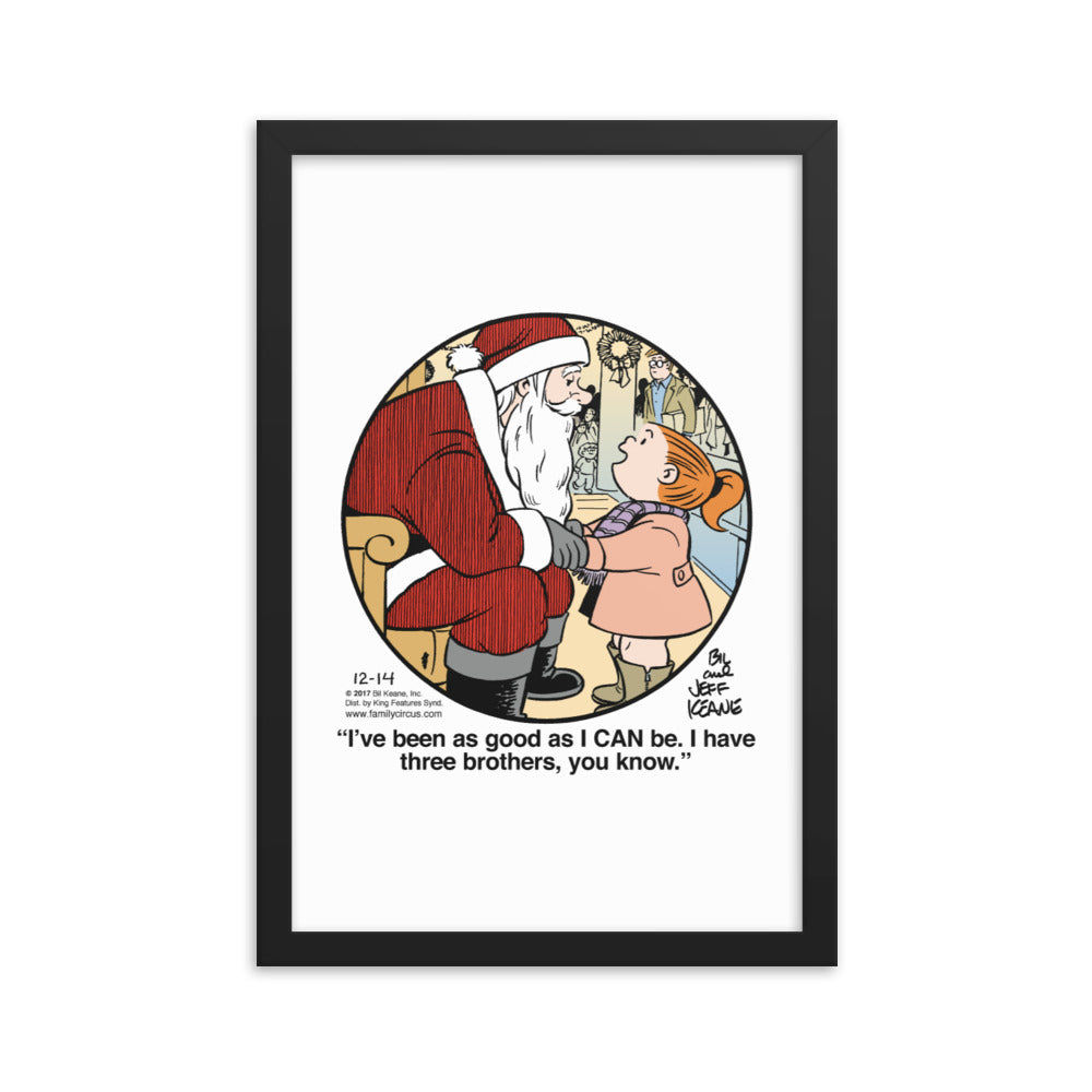 Family Circus “As Good As I Can Be” Framed Print