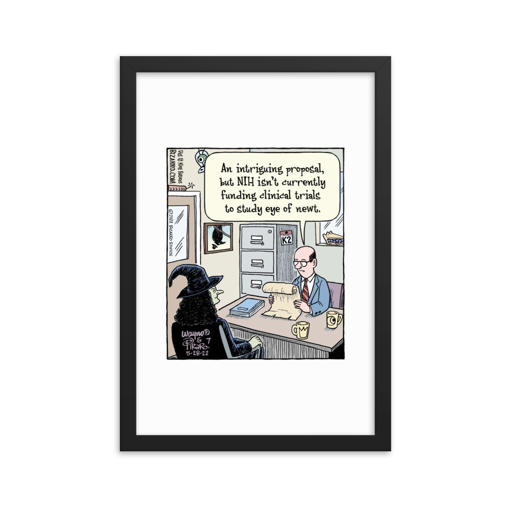 Bizarro “Eye of Newt Clinical Trial” Framed Print
