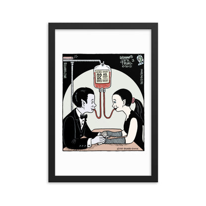 BIZARRO Romantic Vampire Couple 2021 Framed Poster