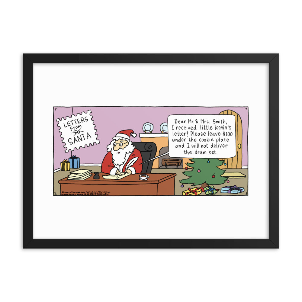 Rhymes With Orange “Letters to Santa” Framed Print