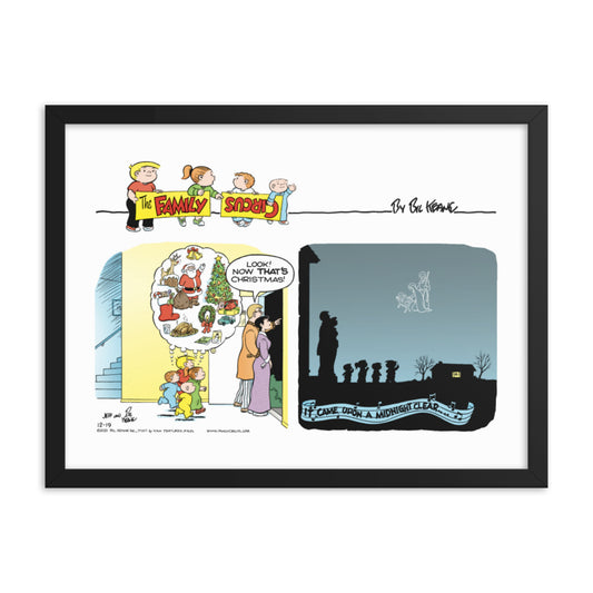 Family Circus “It Came Upon a Midnight Clear” Framed Print