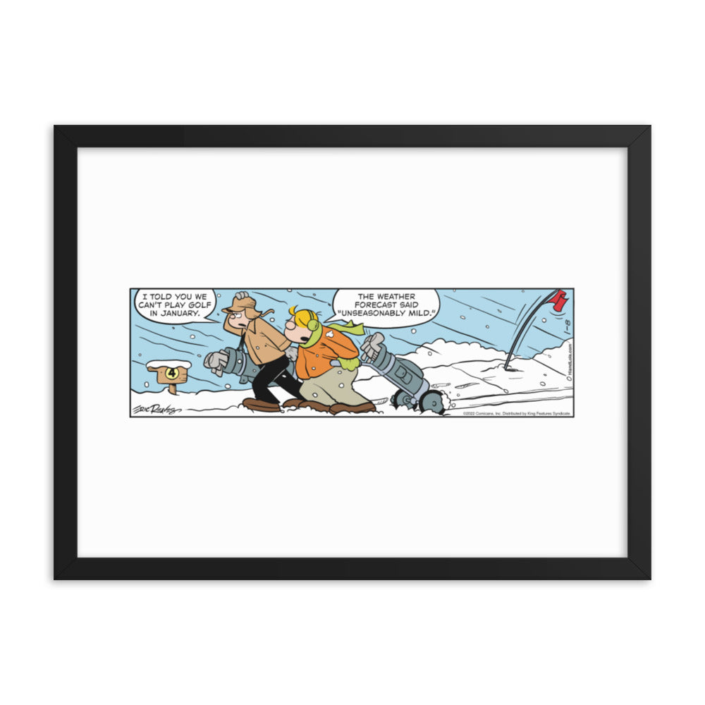 Hi and Lois “January Golf” Framed Print