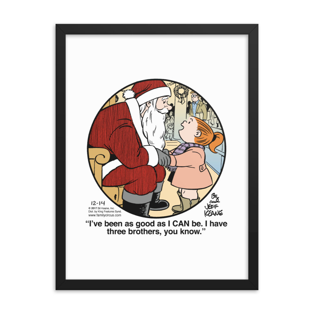 Family Circus “As Good As I Can Be” Framed Print