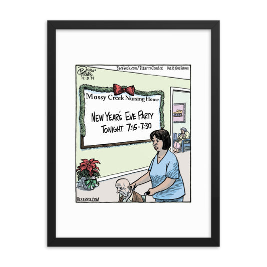 Bizarro “New Year’s Eve at Mossy Creek” Framed Print