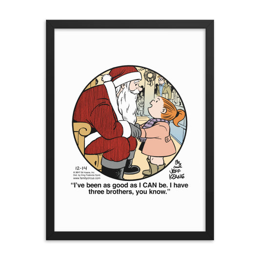 Family Circus “As Good As I Can Be” Framed Print