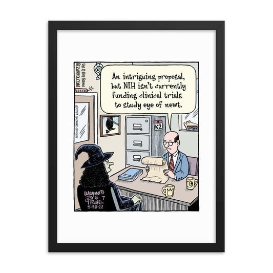 Bizarro “Eye of Newt Clinical Trial” Framed Print