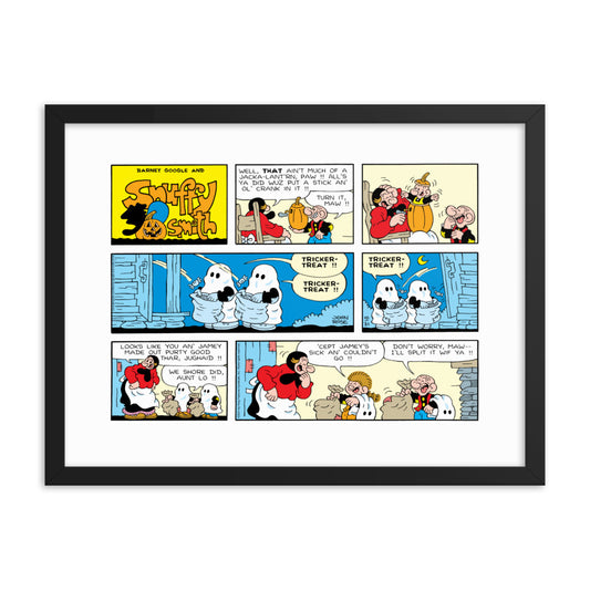 Barney Google and Snuffy Smith “Jack-o’-Lantern Sunday” Framed Print
