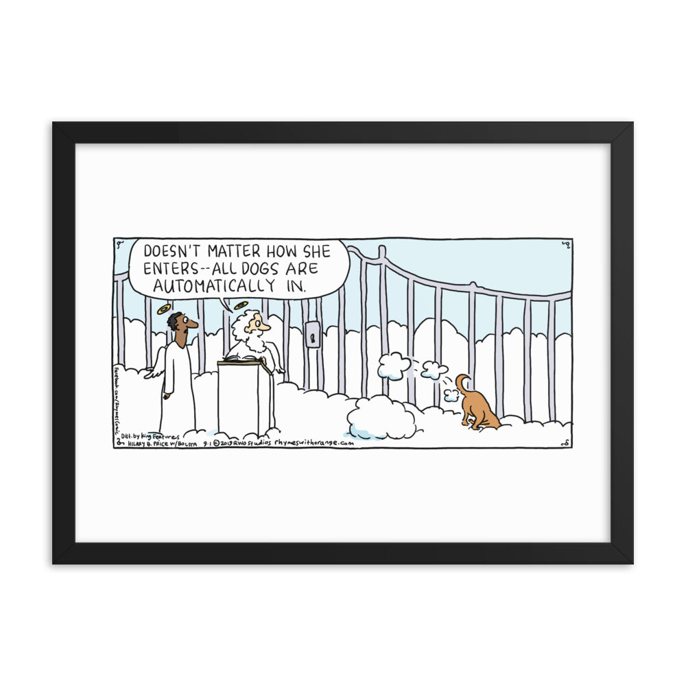 Rhymes With Orange "All Dogs Go to Heaven" Framed Poster