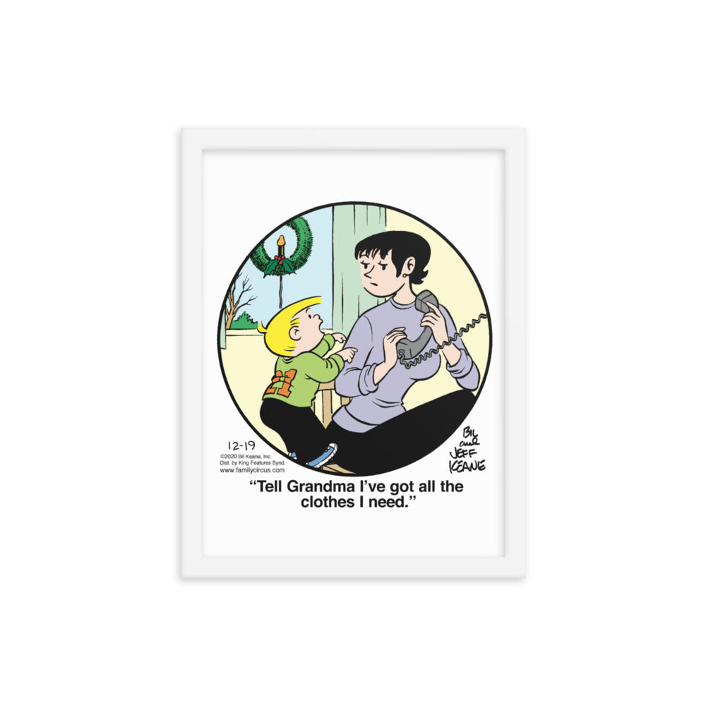 Family Circus “All the Clothes I Need” Framed Print