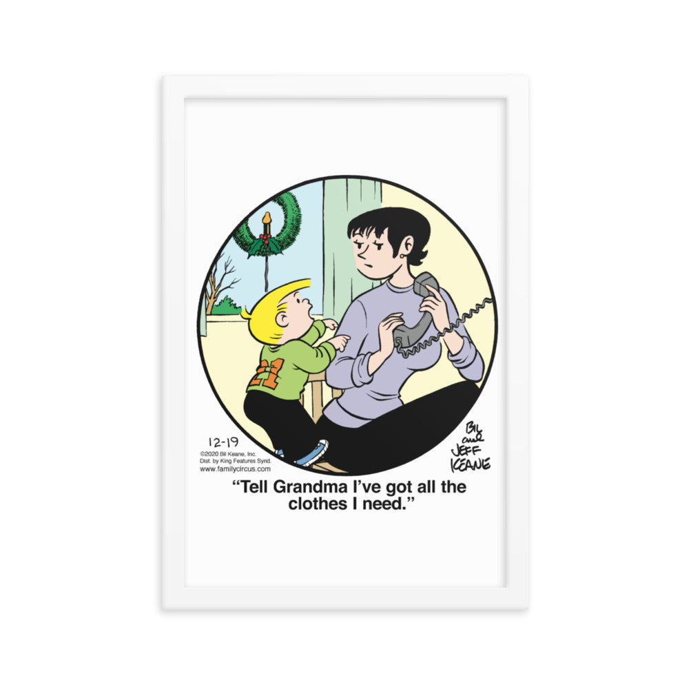 Family Circus “All the Clothes I Need” Framed Print