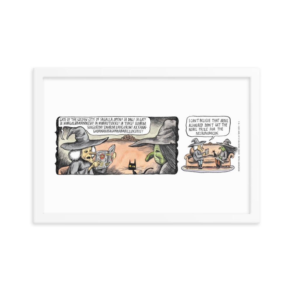 Macanudo “The Necronomicon” Framed Print