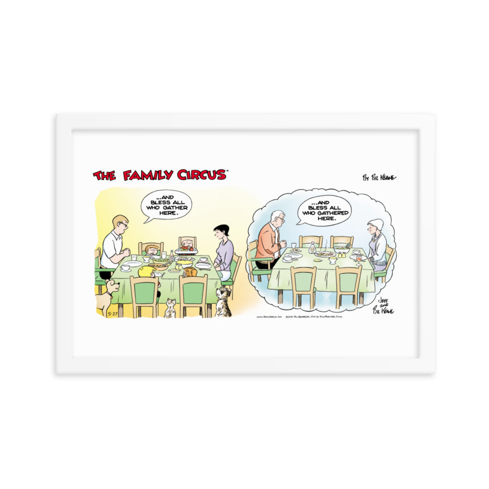 Family Circus “Thanksgiving Grace” Framed Print