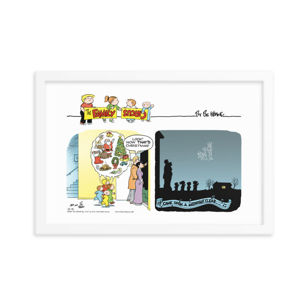 Family Circus “It Came Upon a Midnight Clear” Framed Print