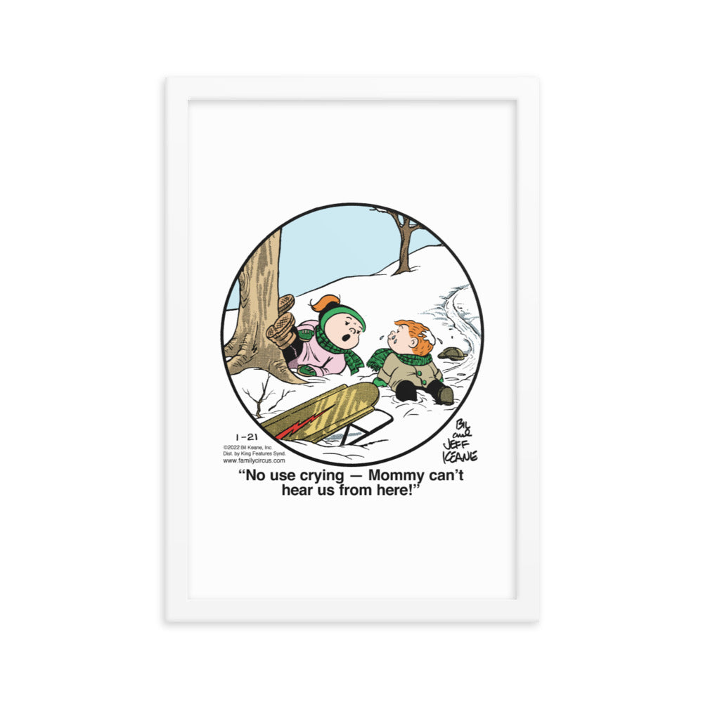 Family Circus “The Sledding Hill” Framed Print