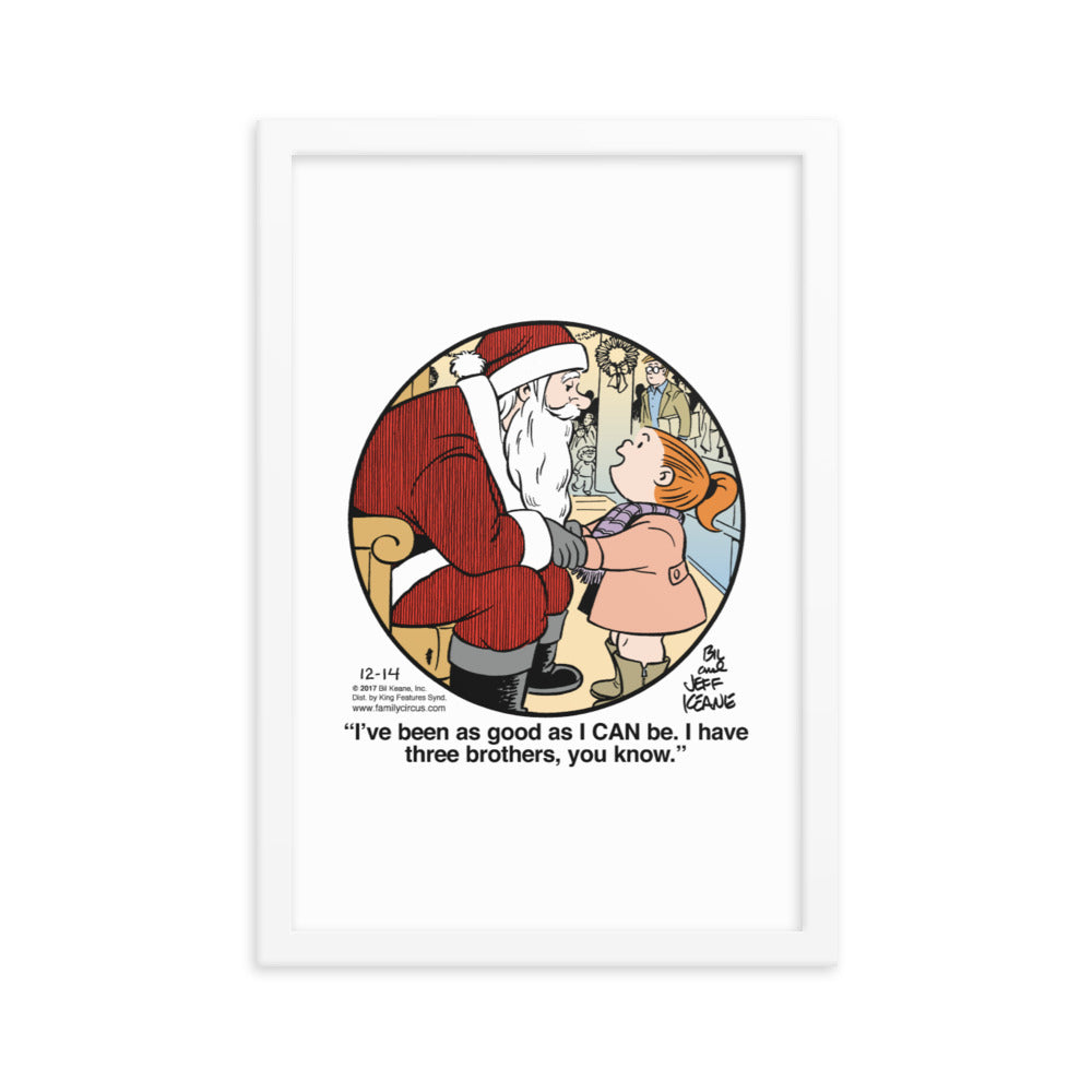 Family Circus “As Good As I Can Be” Framed Print