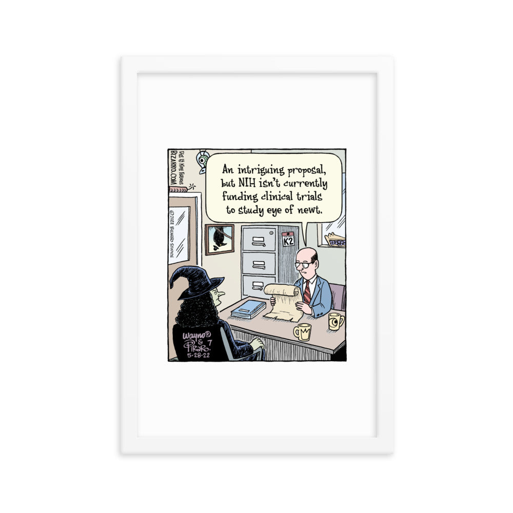 Bizarro “Eye of Newt Clinical Trial” Framed Print