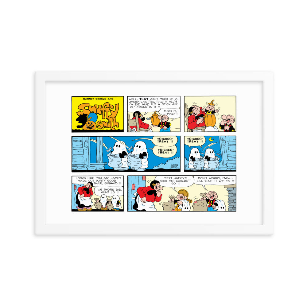 Barney Google and Snuffy Smith “Jack-o’-Lantern Sunday” Framed Print