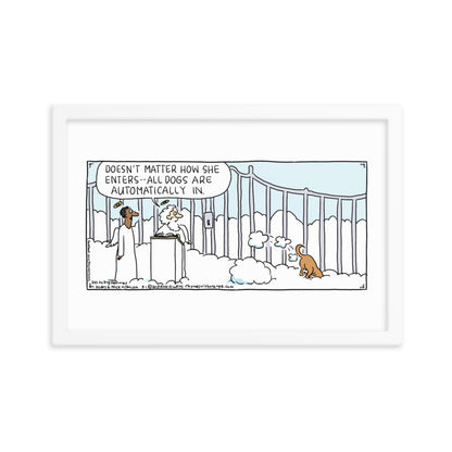 Rhymes With Orange "All Dogs Go to Heaven" Framed Poster