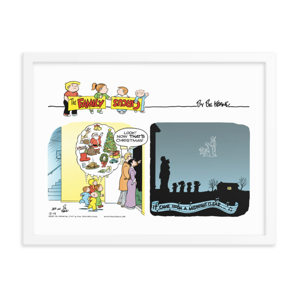 Family Circus “It Came Upon a Midnight Clear” Framed Print
