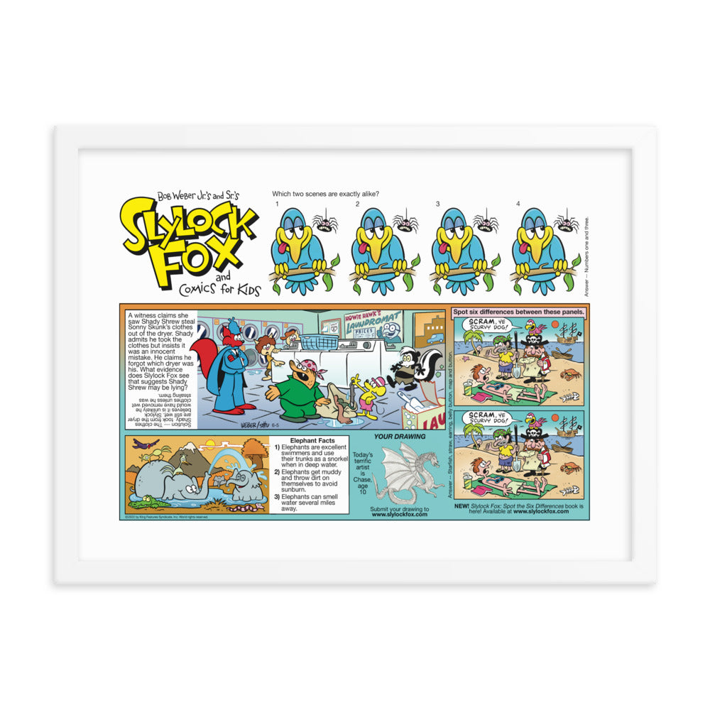 Slylock Fox and Comics For Kids 2022-06-05 Framed Poster