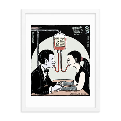BIZARRO Romantic Vampire Couple 2021 Framed Poster