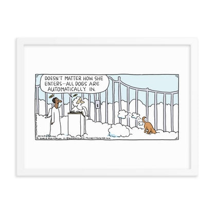 Rhymes With Orange "All Dogs Go to Heaven" Framed Poster