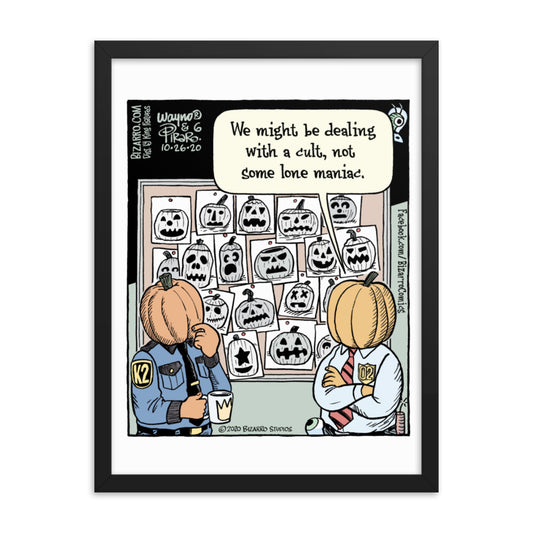 Bizarro “Jack-o’-Lantern Cult” Framed Print