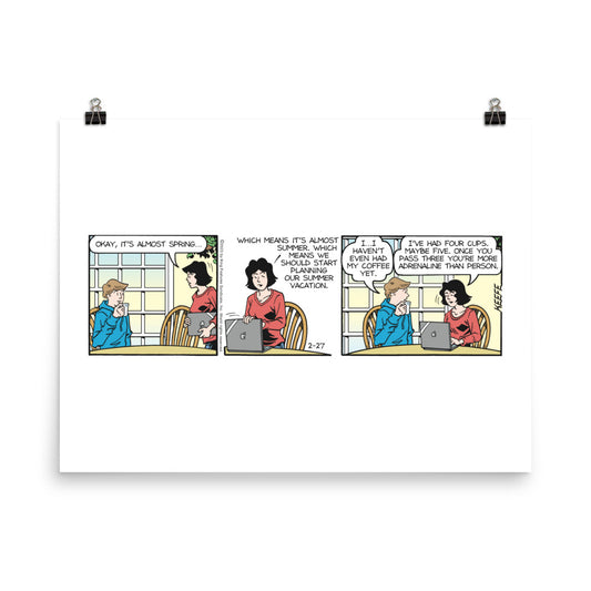 Sally Forth “More Adrenaline Than Person” Comic Art Poster